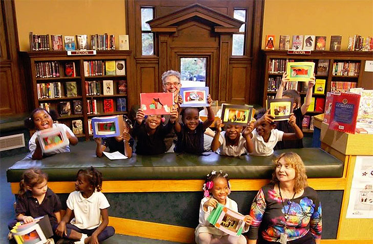 Children display their tunnel books